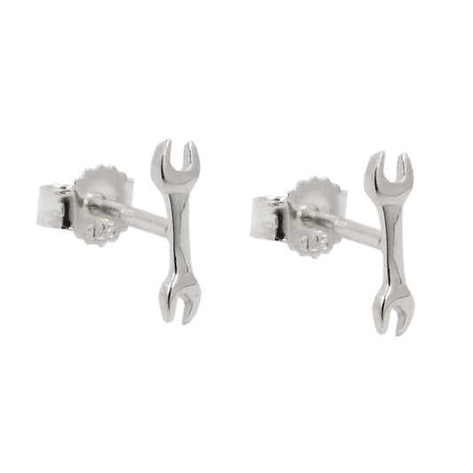 Stud earring 8.6x2.5mm wrench silver 925