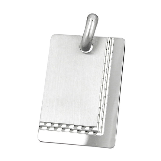 Pendant, engraving plate matt shiny diamond-cut, silver 925