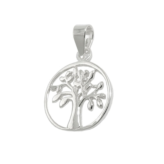Pendant 12mm Tree of Life shiny silver 925