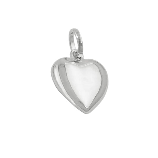 Pendant 10mm heart rhodium-plated silver 925