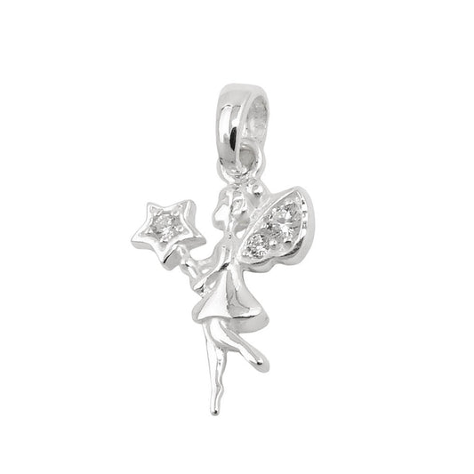 Pendant 16x11mm elf with zirconia silver 925