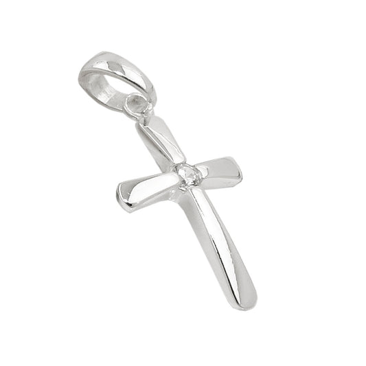 Pendant 16x10mm cross zirconia silver 925