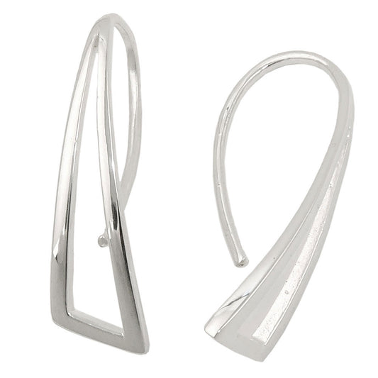 Pull-through earring ear hook 30x8mm triangle silver 925
