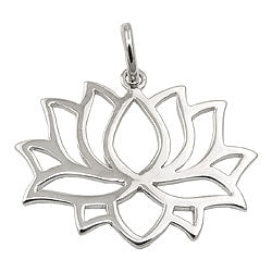Anhänger 18x24mm stilisierte Blüte glänzend rhodiniert Silber 925