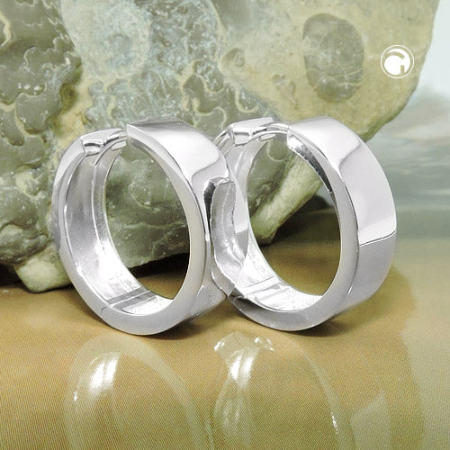 Creole 19.5x6mm folding hinge shiny silver 925