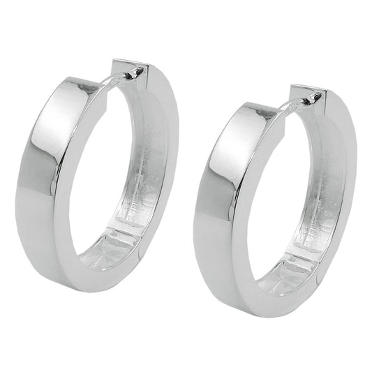 Creole 19x4mm folding hinge shiny silver 925