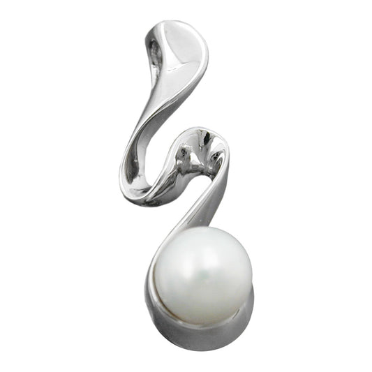 Pendant 23x7mm with cultured pearl, silver 925