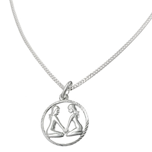 Sternzeichen-Anhänger „Zwilling“ aus 925 Silber – lebendig, kommunikativ & edel