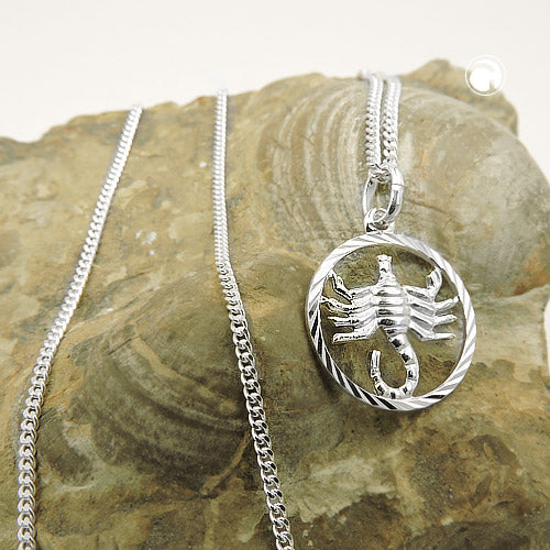 Sternzeichen-Anhänger „Skorpion“ aus 925 Silber – kraftvoll, geheimnisvoll & elegant