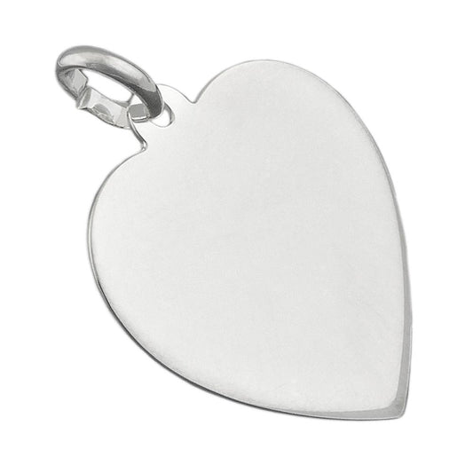 Pendant 19x17mm heart for engraving on both sides shiny silver 925