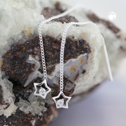 Pull-through earring 57x5mm with zirconia silver 925