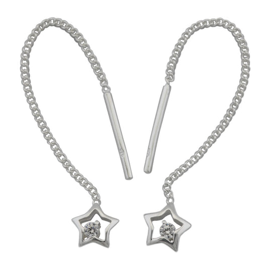 Pull-through earring 57x5mm with zirconia silver 925