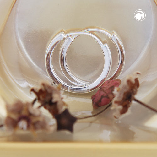 Hoop earring 15x1.9mm hinged shiny silver 925