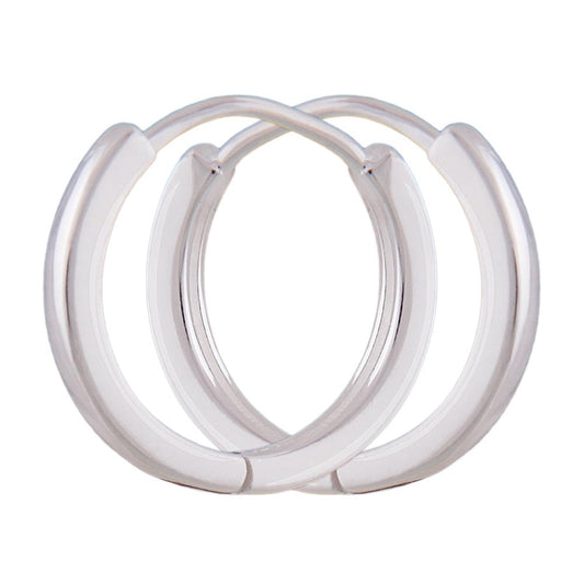 Hoop earring 15x1.9mm hinged shiny silver 925