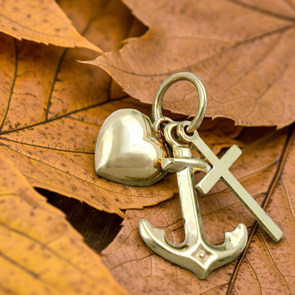 Faith-Love-Hope pendant 9Kt GOLD