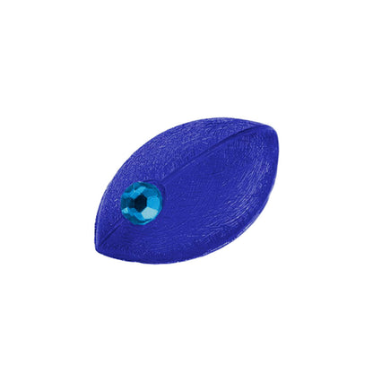 Brooch pin 35x20x11mm mouse blue-transparent shiny with light blue eye plastic