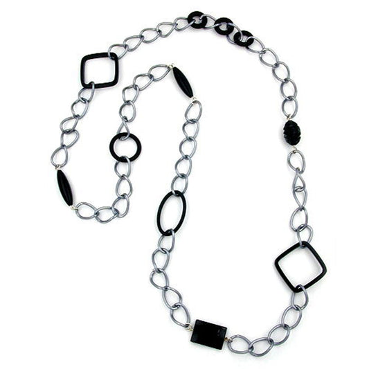 Chain black plastic parts wide armor aluminum gray-matt 100cm
