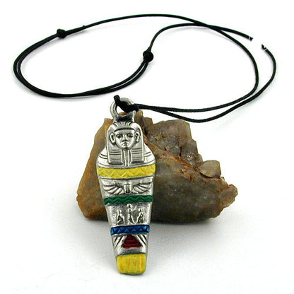 Kette mit handbemaltem Mumien-Anhänger – kunstvoll, mystisch & individuell