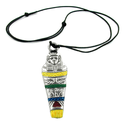 Kette mit handbemaltem Mumien-Anhänger – kunstvoll, mystisch & individuell