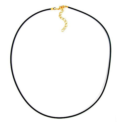 Rundschnur 2mm Vollgummikette Naturkautschuk Verschluss goldfarbig