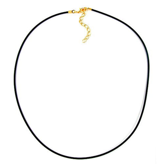 Rundschnur 2mm Vollgummikette Naturkautschuk Verschluss goldfarbig