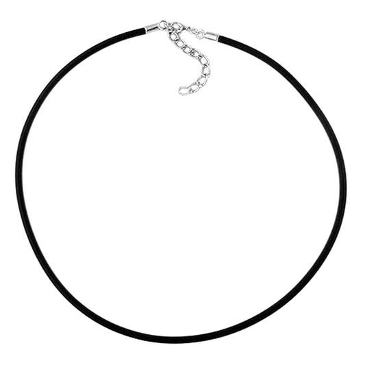 Rundschnur 3mm Vollgummikette Naturkautschuk Verschluss silberfarbig