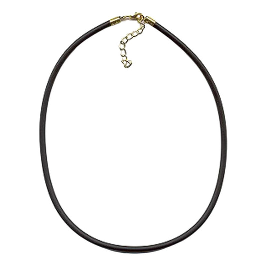 Rundschnur 4mm Vollgummikette Naturkautschuk Verschluss goldfarbig