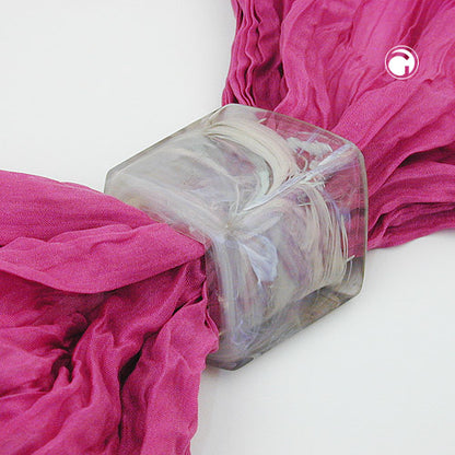 Cloth ring 45x36x18mm hexagon crystal-grey-marbled glossy plastic