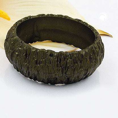 Bangle 87x28mm bark olive-metallic