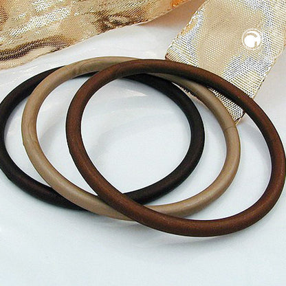 Bangles 75x15mm ring set 3 plastic rings in different shades of brown matt
