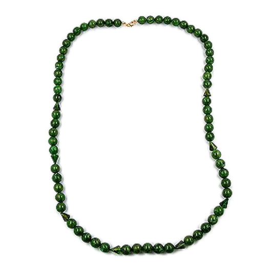 Kette 12mm Perlen Kunststoff grün-gold-marmoriert 90cm