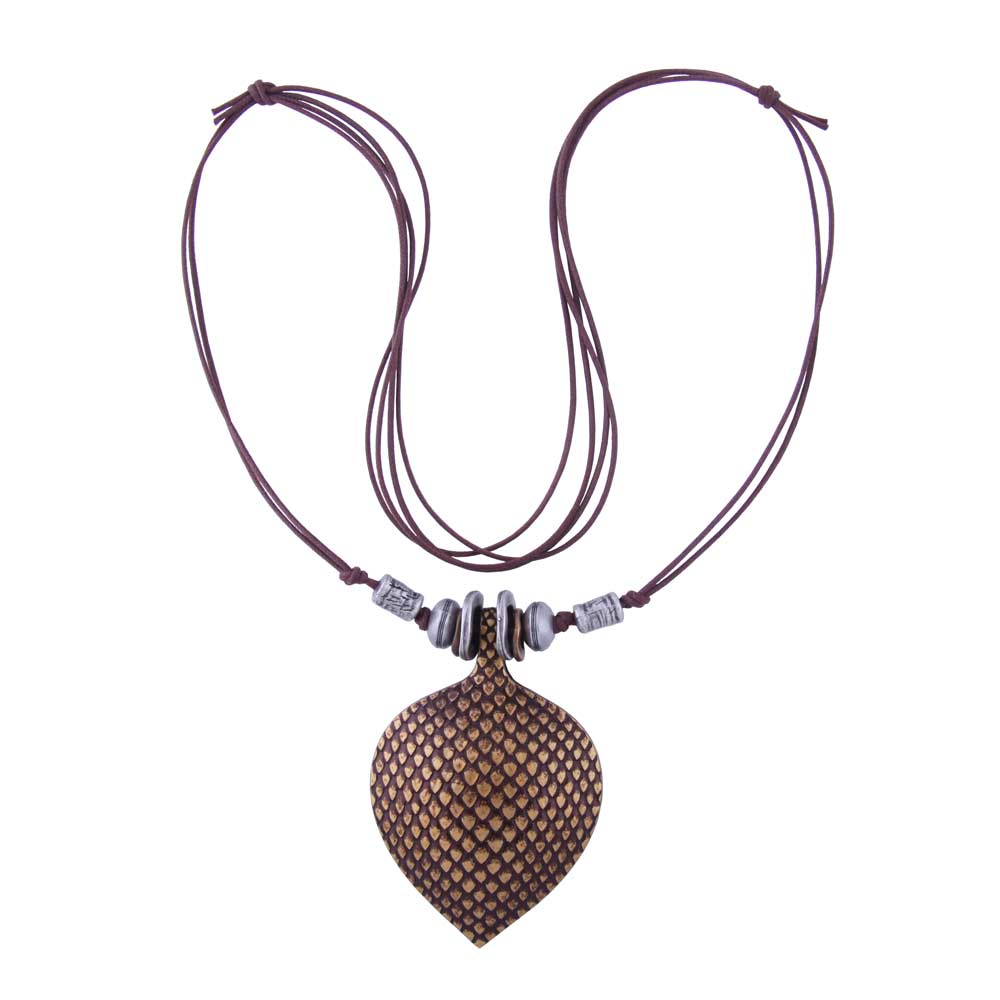 Kette „Schuppenblatt altmessingfarben“ – elegant, rustikal & handgefertigt