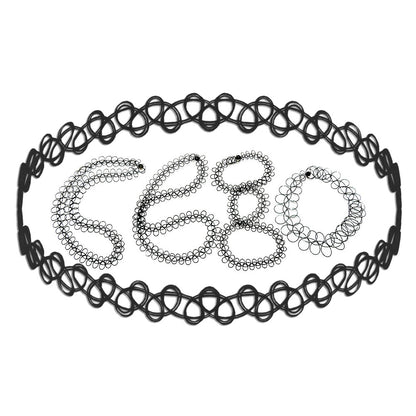 Kette 4 Stück flexible Tattoo-Kette schwarz 36cm