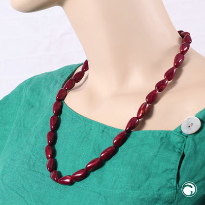 Chain 20x10mm angle bead plastic burgundy-gold marbled shiny 60cm