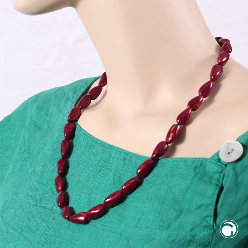 Chain 20x10mm angle bead plastic burgundy-gold marbled shiny 60cm
