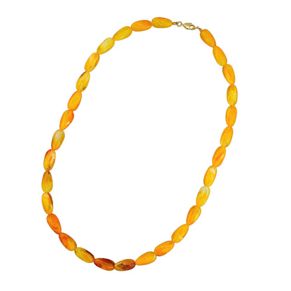 Chain 20x10mm angle bead plastic yellow-amber-marble shiny 60cm