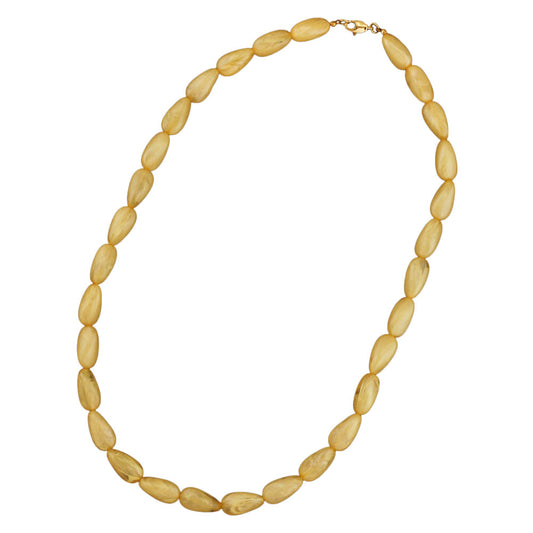 Chain 20x10mm angle bead plastic yellow-silk-marbled shiny 60cm