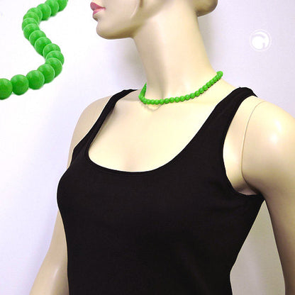 Chain 8mm plastic beads light green-shiny