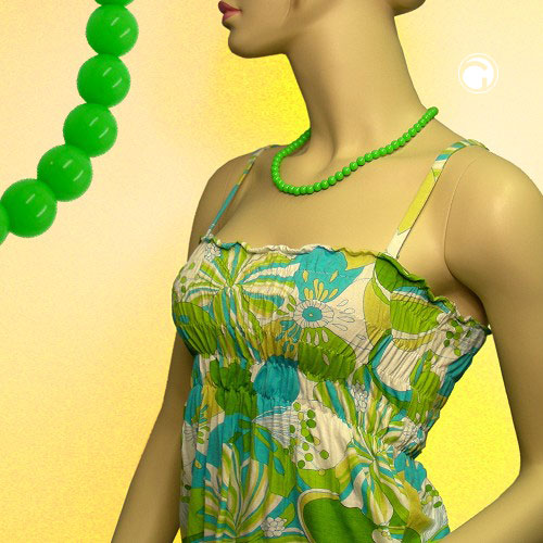 Kette 8mm Kunststoffperlen hellgrün-glänzend