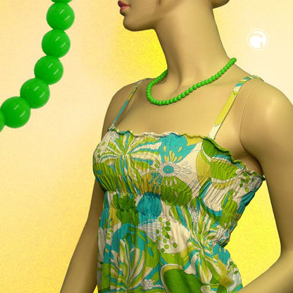 Kette 8mm Kunststoffperlen hellgrün-glänzend