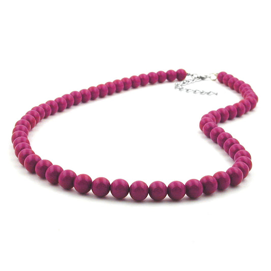 Chain 8mm plastic beads berry-violet-shiny