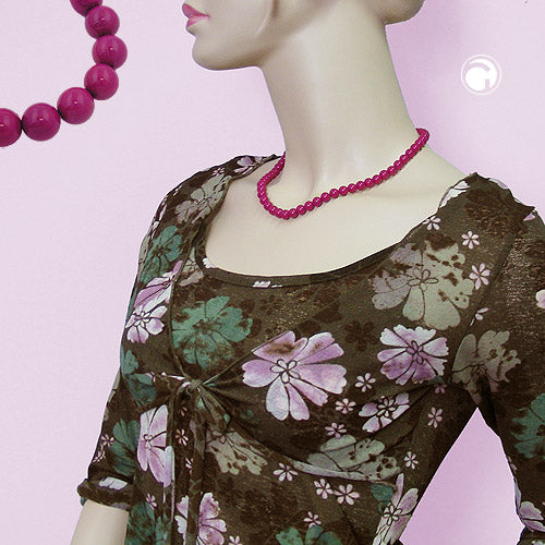 Kette 8mm Kunststoffperlen beere-violett-glänzend