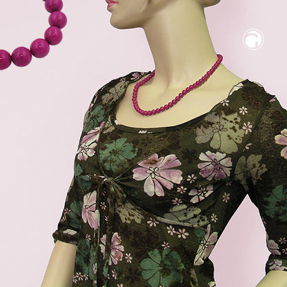 Kette 8mm Kunststoffperlen beere-violett-glänzend