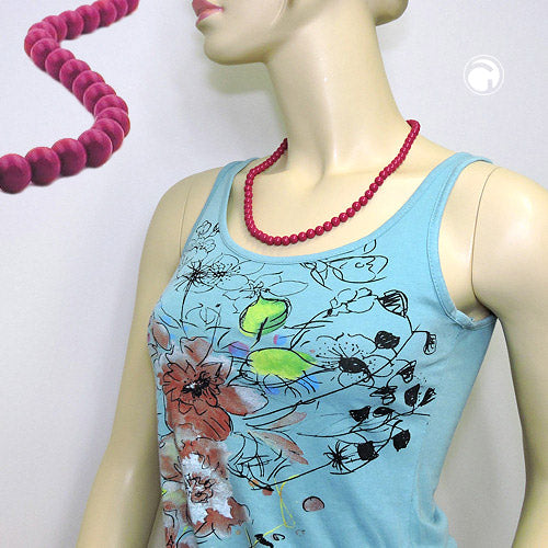 Kette 8mm Kunststoffperlen beere-violett-glänzend