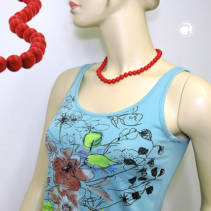 Kette 10mm Kunststoffperlen rot-glänzend