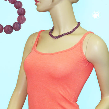 Kette Perlen 10mm flieder-violett