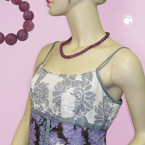 Kette Perlen 10mm flieder-violett