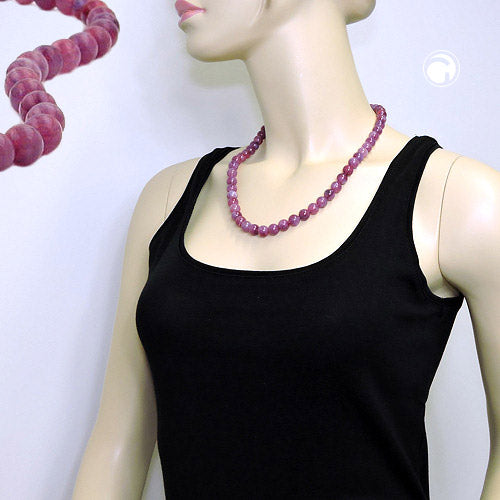 Kette Perlen 10mm flieder-violett