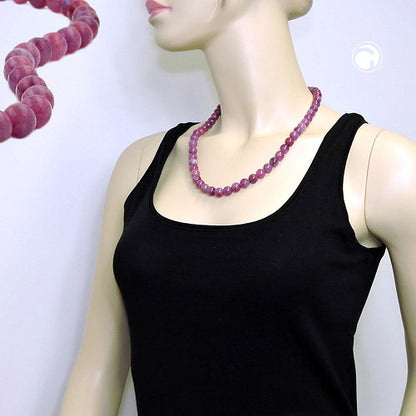 Kette Perlen 10mm flieder-violett