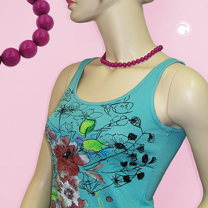 Kette Perlen 10mm violett-glänzend